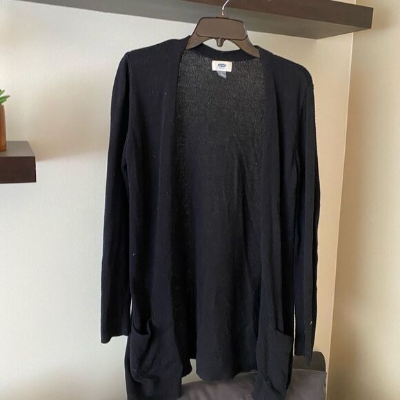 Old Navy Long Black Open Cardigan Sweater Size Small - Picture 2 of 6